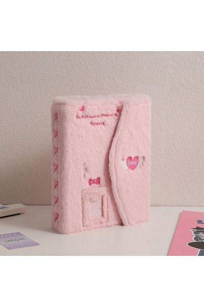 Choice Pink A5 3-inch Small Card Storage Plush Style Cute Plush Photo Album Celebrity Idol Album Cards Coll