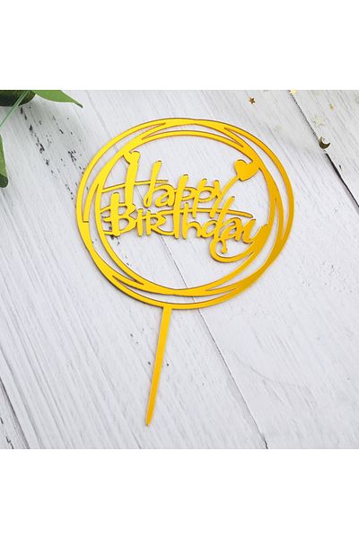 Choice Type6 10pcs Multiple Styles Happy Birthday Cake Topper Black Gold Cake Toppers Baby Shower Cake Birt