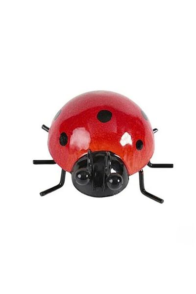 Choice Red Metal Ladybug Ornament Mini Beetle Fence Hanger Wall Hanging Statue Outdoor Patio Garden Figurin