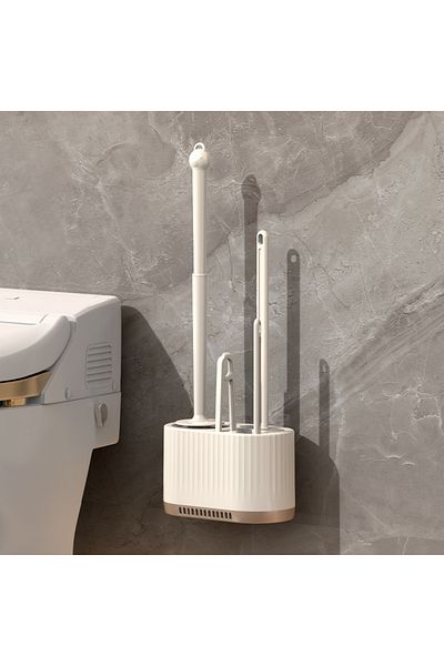Choice Creamy White Household Toilet Brush Wall Mounted Toilet Cleaning Brush, No Angle For Comprehensive C