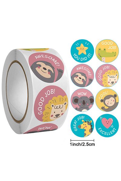 Choice H0720-100pcs 100-500pcs Cute Cartoon Animals Reward Stickers For Kids School Teacher Supplies Kids C