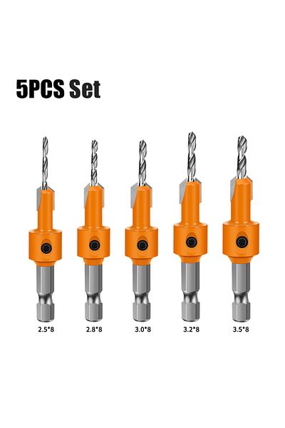 Choice 5pcs 1-5pcs 8mm Shank Hss Woodworking Countersink Router Bit Screw Extractor Remon Demolition For Wo
