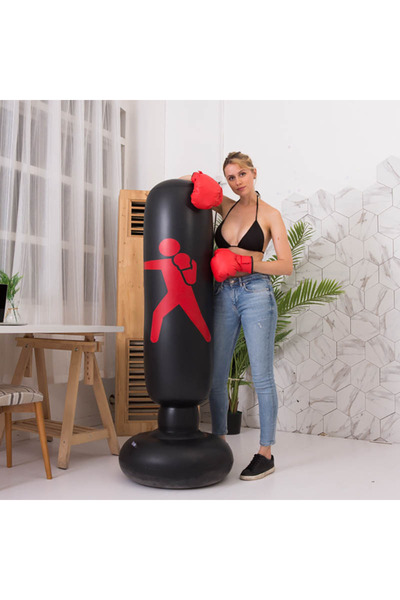 Choice black 160cm Inflatable Standing Boxing Bag Heavy Duty Training Boxing ...