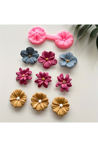 Choice 1 piece of flower press silicone mold polymer clay micro cutter flower...