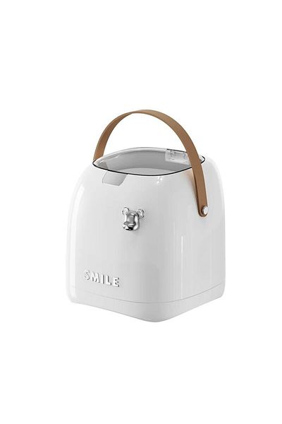 Choice 2l White Beishan 2l Luxury Desktop Trash Can, Small Paper Basket With Handle, Suitable For Offices,