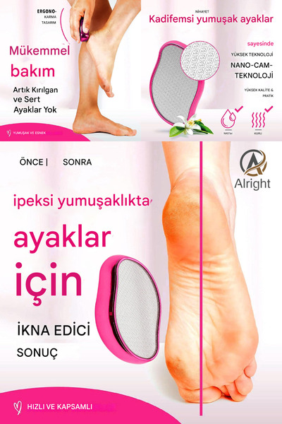 Alright Yeni Nesil Ayak Topuk Törüpüsü 100 Grit Porfesyonel Ayak Törpüsü Isla...