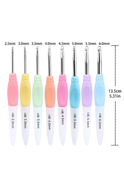 Choice 8pcs-a Crochet Hook Mix Size Crochets Soft Handle Diy Knitting Needles Sets Sewing Tool Accessories