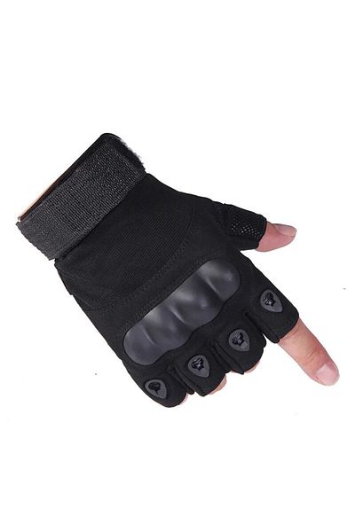 Choice L Black Fitness Anti Slip Cycling Gloves, Wear-resistant Outdoor Tactical Sports Climbing Half Finge
