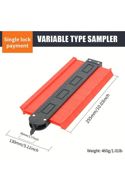 NIUXIANG 10in Shape Contour Gauge Duplicator Profile Measuring Angle Ruler Thickness Gauge Contour Template C