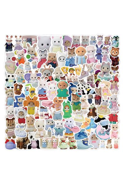 Choice X392x393-120pcs 60/120pcs Forest Family Easter Bunny Reindeer Panda Animal Stickers Gift Children's