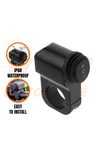 Choice black Universal Motorcycle 3 Way Switch ON OFF Mini Driving Light Swit...