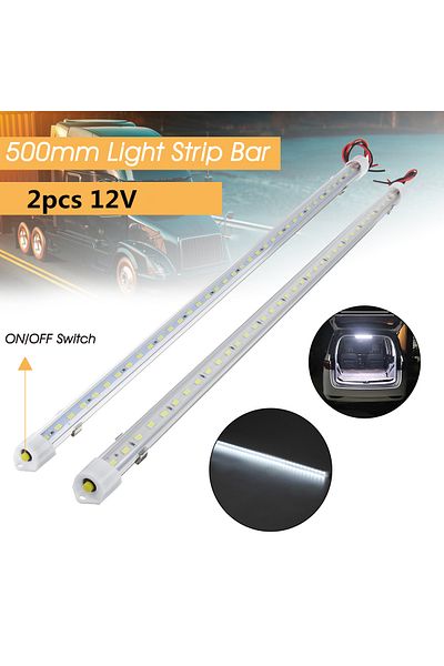 Choice 1/2/4 قطعة 50 سم 12 فولت 36 LED شريط إضاءة داخلي للسيارة أنبوب ضوء أبيض ساطع مع مفتاح لسيارة RV Camper...