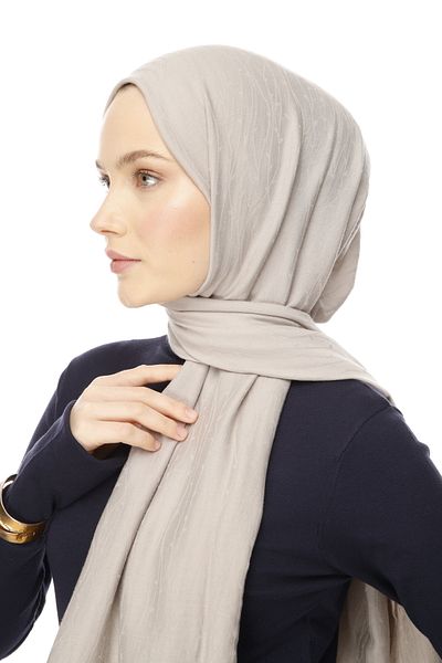 VALORSCARF Βαμβακερό σάλι σε μπεζ σχέδιο κισσού
