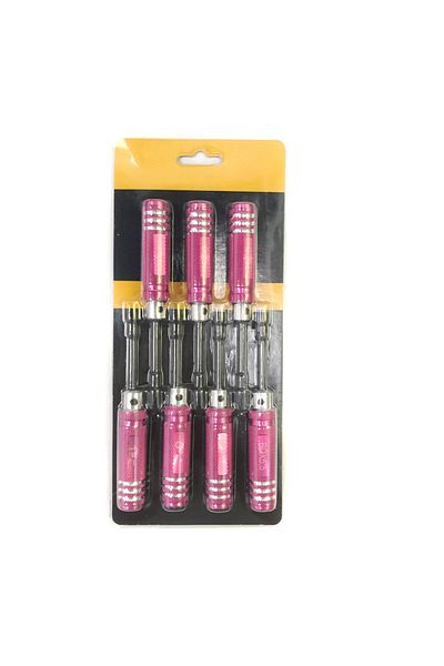 YSIDO 7pcs Tools Pink 7pcs 1.5 2.0 2.5mm Hex Screwdriver Tools Nut Wrench Kit For Wltoys Traxxas Axi