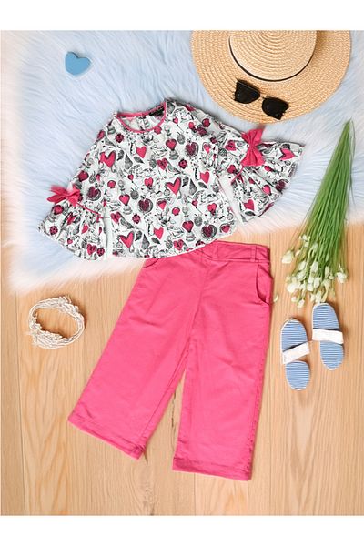 Bella Moda By Styli All-Over Print Round Neck Top & Trousers Co-Ord Sets