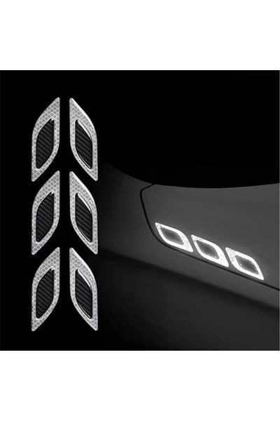 Choice White 6pcs/set Car Reflective Stickers Anti-scratch Safety Warning Sticker For Moto Truck Auto Motor