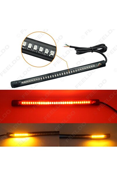 Choice yellow red 8" Motorcycle LED Tail Light Strips 48 LED Red Brake Tail L...