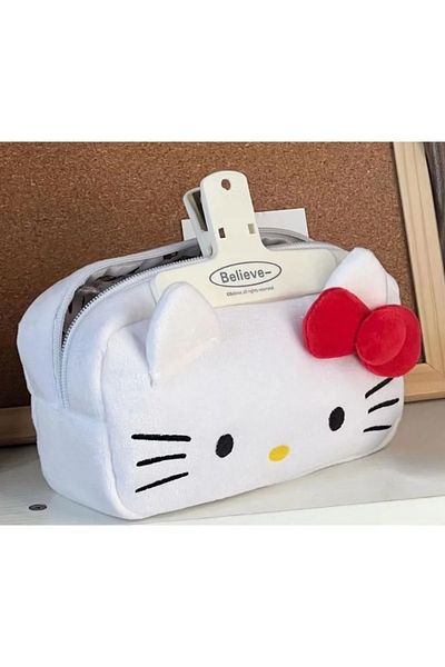 Choice C Sanrio Hello Kitty Anime Kawaii Plush Pencil Case Stationery Bag Coin Purse Cosmetic Bag Students.