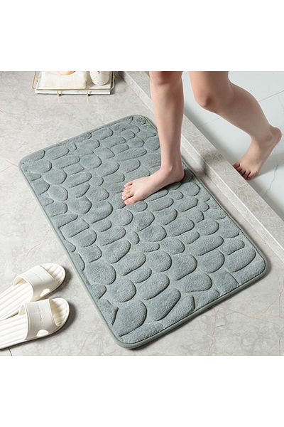 Choice 40cmx60cm G003a Foot Mat Coral Fleece Floor Mat Household Memory Foam Embroidered Bathroom Thickened