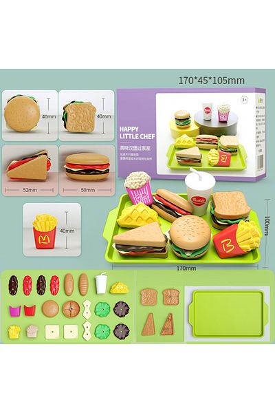 Choice 9Pcs/set Children Pretend Simulation Food Toys Play House Hamburger Fries Model Cooking Role Play...