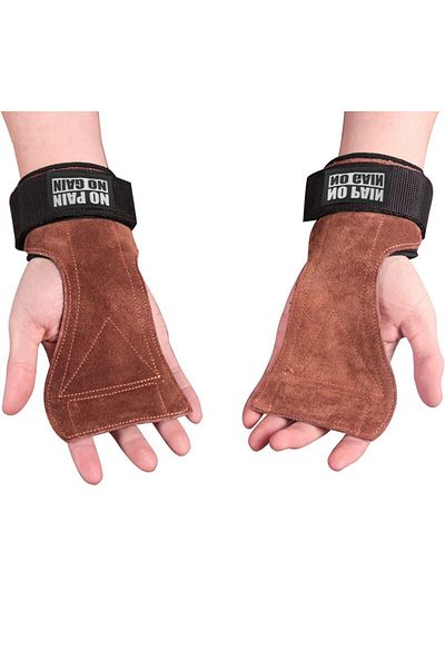Choice Free Size Brown Cowhide Gym Gloves Grips Anti-skid Weight Power Belt Lifting Pads Deadlift Belt Work