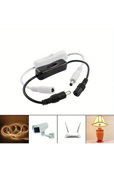 Choice 2 قطعة كابل USB أسود مع مفتاح تشغيل/إيقاف تشغيل كابل تمديد تبديل لمصباح USB ومروحة USB وإمدادات الطاقة
