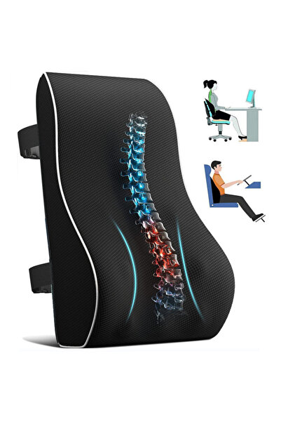 Choice مسند خصر أسود لمقعد السيارة وكرسي المكتب ودعم أسفل الظهر ومسند خصر الس...