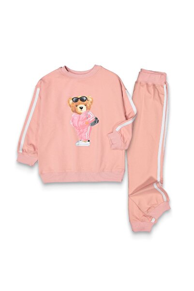 Lmn Set de costum sezonier cu 2 fire cu imprimeu ursuleț pentru fete