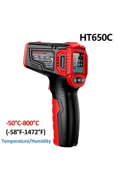 TELEHILL Ht650c Ht650 Infrared Thermometer Lcd Digital Weather Station Hygrometer Non-contact Pyrometer Image