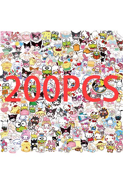 Choice 50/100/200pcs Kawaii My Melody Kuromi Hello Kitty Stickers for Kids Girl DIY Stationery Diary Cut...