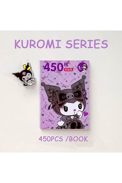 Choice Kuromi A 450pcs Sanrio Kuromi Hello Kitty Sticker Book Melody Goo Card Cartoon Kawaii Sticker Hand A
