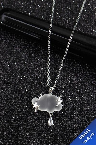 The Collection Non Tarnish Women's Silver Thunder Cloud Steel Necklace