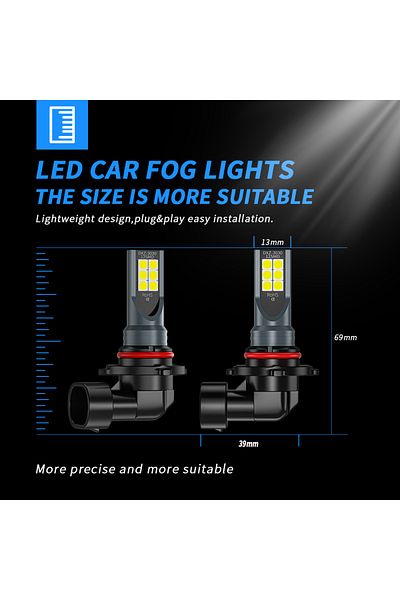 Choice H11 قطعتين H11 LED مصباح LED مصباح ضباب سيارة فائق السطوع أثناء القيادة في النهار R