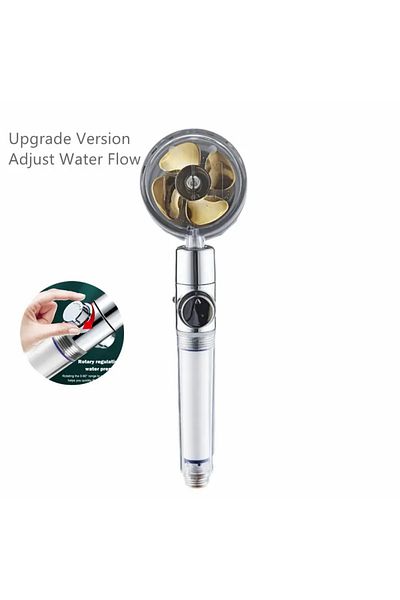 Choice Pressurized Shower Head Water Saving 360 Rotating Twin Turbo Pressurized Propeller Fan Shower Hea...