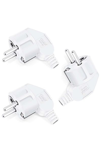 Choice White 3pcs White 250v 3pcs 4.8mm Eu Schuko Plug Male Replacement Outlets Rewireable 250v 16a Ip44 Co