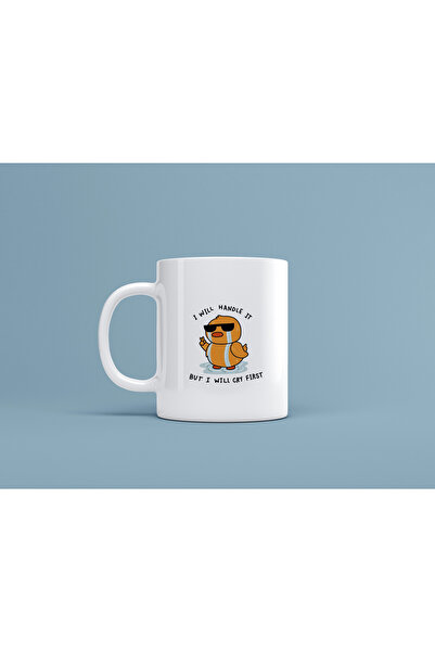 LIWOGY كوب وكوب مطبوع منقوش - كوب هدية "سأصنعها ولكن سأبكي أولاً".