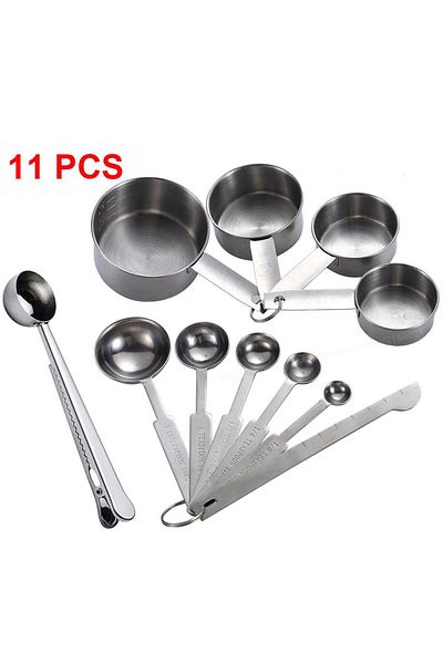 Choice 11pcs Upors Measuring Cups Premium Stackable Kitchen Measuring Spoon Set Stainless Steel Measuring C