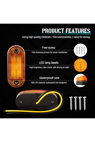 Choice قطعتان من مصابيح LED الجانبية الحمراء وقطعتان من مصابيح التحذير LED للمقطورة ومصابيح الطوارئ ومصابيح الإشارة الصناعية