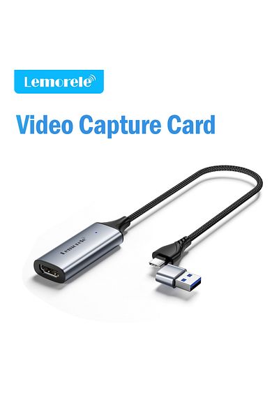 lemorele Video Capture Card Usb 2.0 Video Capture Card Hdmi-compatible To Usb/type-c Game Grabber Re