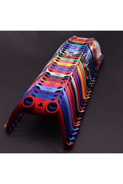 Choice Carcasa central delantera para mando de PS5, cubierta de piel para mando, tira decorativa,