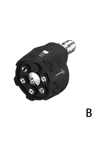 Choice Black 6 In 1 Power Washer Nozzle's,with 1/4 Inch Quick Connector,0 15 25 40 Degree Rotation Watering