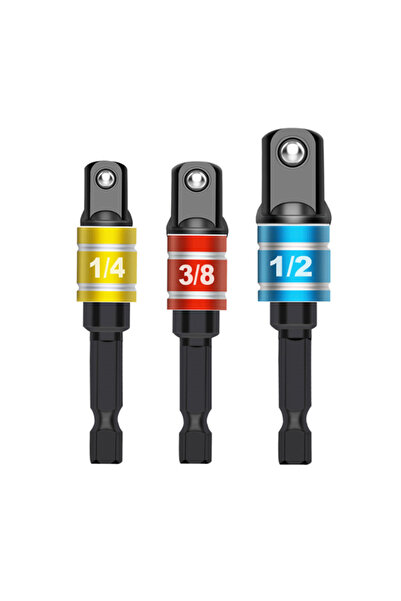 Choice مجموعة من 3 قطع سوداء اللون، 3 قطع ملونة، مفك هوائي سداسي الشكل، قضيب ...