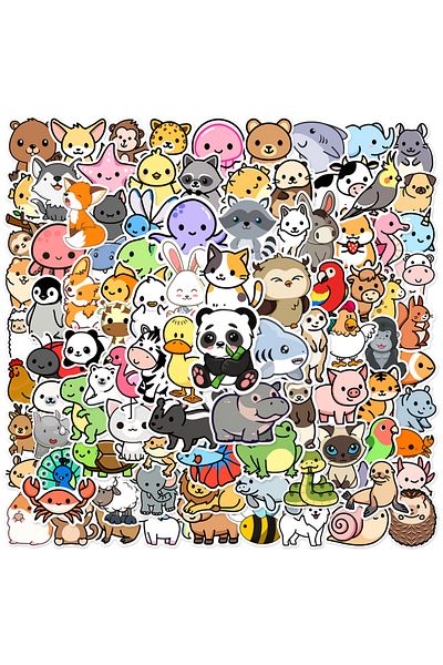 Choice 100pcs 100pcs Cute Cartoon Animals Mix Graffiti Stickers Diy Phone Guitar Laptop Notebook Suitcase C