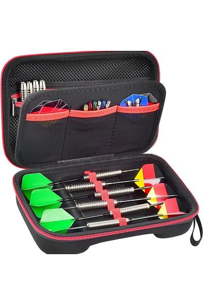 Choice Black Dart Case Holder For 6 Steel Tip And Soft Tip Darts, Darts Carrying Storage Box Compatible Wit