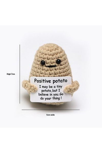 Choice 01 New Positive Energy Potato Hug Pocket Mini Handmade Plush Wool Knitting Doll With Card Funny Chri