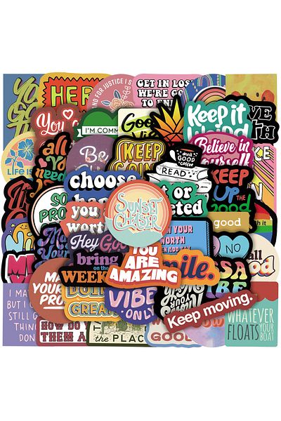 Choice 50pcs 50pcs Graffiti Motivational Stickers Inspirational Phrase Encouragement Quotes Cute Vinyl Deca
