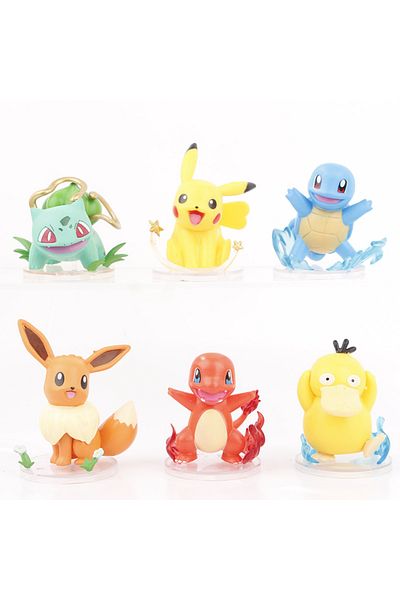 Choice Pack By Bag 01 6pcs/set Pokemon Pikachu Eevee Psyduck Charmander Squirtle Bulbasaur Anime Model Figu