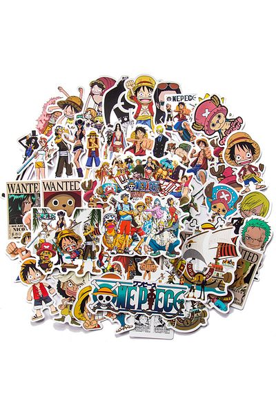 Choice 50pcs One Piece Sticker Pack Waterproof Anime Stickers  Cute Phone Case Kawaii Packaging Laptop S...