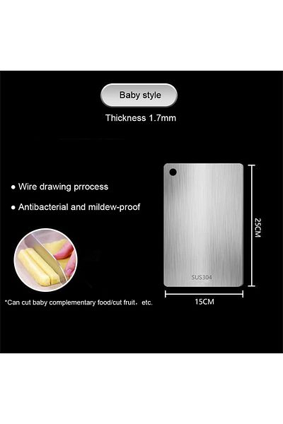 Choice 25x15cm 316 Stainless Steel Panel And Chopping Board Kitchen Household Thickened Double Sided Cuttin