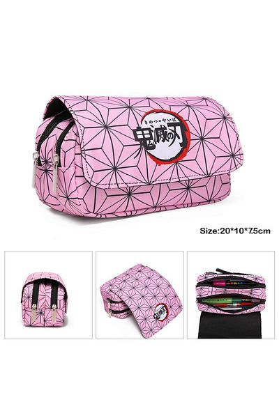 Choice D Demon Slayer 3d Anime Pen Bag Student Storage Bag Tanjirou Nezuko Zenitsu Giyuu Cartoon Pen Box C.